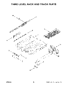 Third Level Rack And Track Parts Diagram and Parts List for KDPM804KPS1  KitchenAid Dishwasher