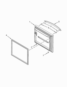 Freezer Door Parts Diagram and Parts List for KBFS25EVBL0  KitchenAid Refrigerator