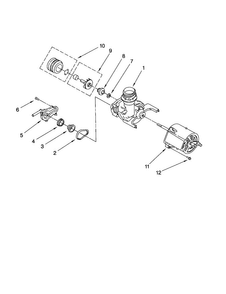 Pump And Motor Diagram and Parts List for DU850DWGB2  Whirlpool Dishwasher
