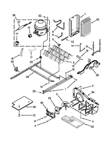 Unit Parts Diagram and Parts List for 5WRS22KNBF00  Whirlpool Refrigerator