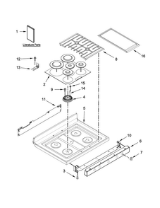 Cooktop Parts Diagram and Parts List for KGRS306BSS2  KitchenAid Range