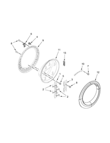 Door Parts Diagram and Parts List for WFW8740DC1  Whirlpool Washer