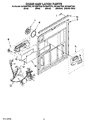 DOOR AND LATCH PARTS Diagram and Parts List for DU1055XTST3  Whirlpool Dishwasher