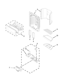 Dispenser Front Parts Diagram and Parts List for KFIS29PBMS01  KitchenAid Refrigerator