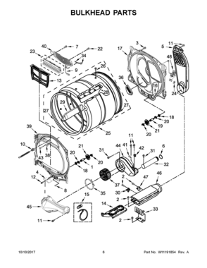 04 - BULKHEAD PARTS Diagram and Parts List for YMEDB955FW1  Whirlpool Dryer