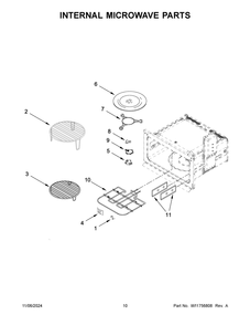 06 - Internal Microwave Parts Diagram and Parts List for JMC2427LL01  Whirlpool Microwave