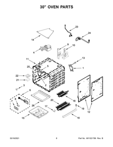 30 Inch Oven Parts Diagram and Parts List for JGRP648HL01  Whirlpool Range