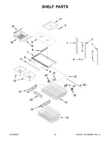 Shelf Parts Diagram and Parts List for ABB2224BRB02  Whirlpool Refrigerator