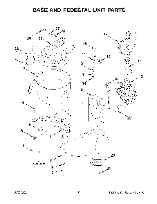 Base And Pedestal Unit Parts Diagram and Parts List for 9KSMC895OB1  KitchenAid Mixer