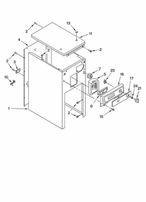 Cabinet And Control Parts Diagram and Parts List for 66513612101  Kenmore Trash Compactor