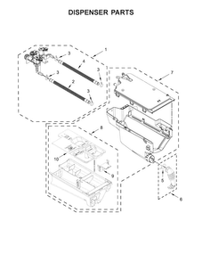 Dispenser Parts Diagram and Parts List for WFW85HEFW1  Whirlpool Washer