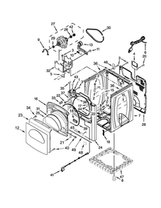 Cabinet Parts Diagram and Parts List for WGD8500BR0  Whirlpool Dryer