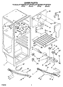 LINER PARTS Diagram and Parts List for RT14DKXKQ04  Roper Refrigerator