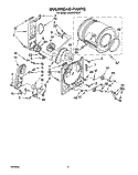 BULKHEAD Diagram and Parts List for LG6056XSW1  Whirlpool Dryer