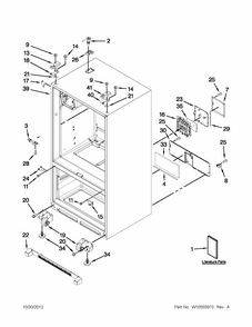 Cabinet Parts Diagram and Parts List for 596379243017  Kenmore Refrigerator