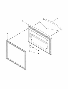 Freezer Door Parts Diagram and Parts List for 59669283013  Kenmore Refrigerator