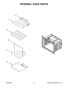 Internal Oven Parts Diagram and Parts List for WOS51EC0HS20  Whirlpool Wall Oven