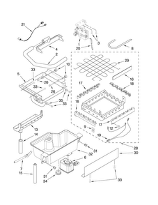 Evaporator, Ice Cutter Grid And Water Parts Diagram and Parts List for 10689589703  Kenmore Ice Maker