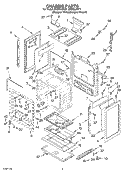 CHASSIS PARTS Diagram and Parts List for SF380LEKQ1  Whirlpool Range
