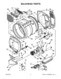 BULKHEAD PARTS Diagram and Parts List for WED5610XW1  Whirlpool Dryer
