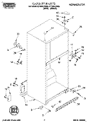 CABINET Diagram and Parts List for RT18AKXDW03  Roper Refrigerator