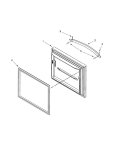 Freezer Door Parts Diagram and Parts List for KBFS20ECBL00  KitchenAid Refrigerator
