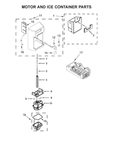 Motor And Ice Container Parts Diagram and Parts List for KRSF505EBL00  KitchenAid Refrigerator