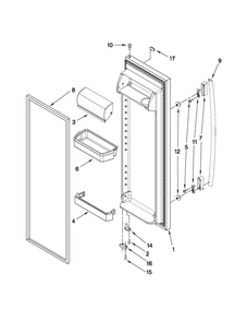 Refrigerator Door Parts Diagram and Parts List for 10641263804  Kenmore Refrigerator
