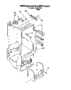 Refrigerator Liner Diagram and Parts List for 3XR2727FB00  Whirlpool Refrigerator