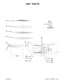 Unit Parts Diagram and Parts List for KCO223CCU0  KitchenAid Toaster Oven