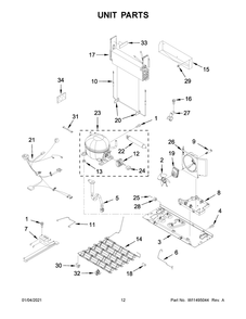Unit Parts Diagram and Parts List for WRB119WFBM02  Whirlpool Refrigerator