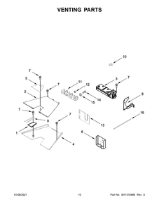 Venting Parts Diagram and Parts List for JDSP536HL01  Whirlpool Range