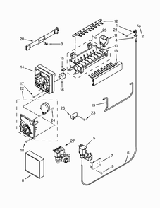 Icemaker Parts Diagram and Parts List for KRFF300ESS00  KitchenAid Refrigerator