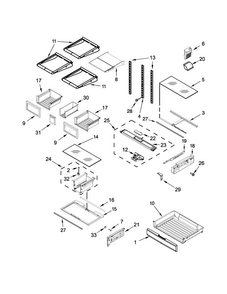 Part Location Diagram of W10628814 Whirlpool SHELF-GLAS
