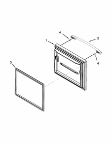 Freezer Door Parts Diagram and Parts List for GB2FHDXWB07  Whirlpool Refrigerator