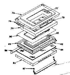Black Glass Door Diagram and Parts List for 1554547020  Kenmore Range