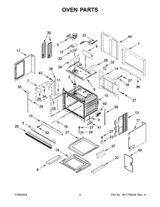 03 - Oven Parts Diagram and Parts List for KOEC530PWH01  Whirlpool Microwave Oven Combo