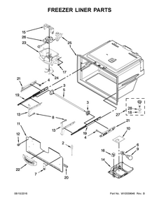 Freezer Liner Parts Diagram and Parts List for 59679242017  Kenmore Refrigerator