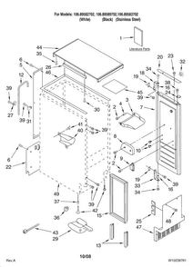Cabinet Liner And Door Parts Diagram and Parts List for 10689589702  Kenmore Ice Maker
