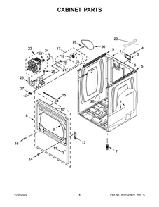 Cabinet Parts Diagram and Parts List for WGD6120HC0  Whirlpool Dryer