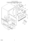 LINER Diagram and Parts List for KBRS21KDBL00  KitchenAid Refrigerator