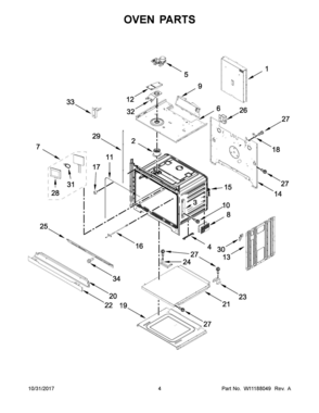 03 - OVEN PARTS Diagram and Parts List for JJW2430DB02  Whirlpool 