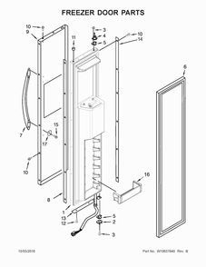 Freezer Door Parts Diagram and Parts List for KSSC48QVS06  KitchenAid Refrigerator