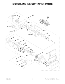Motor And Ice Container Parts Diagram and Parts List for WRS325SDHB10  Whirlpool Refrigerator