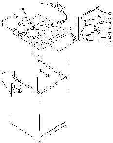 Top And Cabinet Diagram and Parts List for LA5500XTF1  Whirlpool Washer