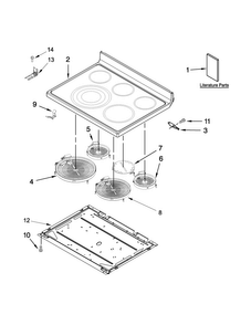 Cooktop Parts Diagram and Parts List for WFE720H0AS1  Whirlpool Range