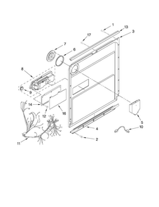 Door And Latch Parts Diagram and Parts List for KUDL40CVSS2  KitchenAid Dishwasher