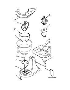 Base And Pedestal Unit Parts Diagram and Parts List for KSM88PSQ2ER0  KitchenAid Mixer