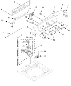 Controls And Water Inlet Parts Diagram and Parts List for 4KNTW3300JW2  Whirlpool Washer