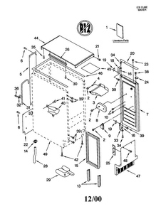 Cabinet Liner And Door Diagram and Parts List for GI1500PHW2  Whirlpool Ice Maker